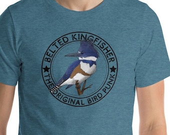 Punk-T-shirt Kingfisher Bird, Birding-T-shirt