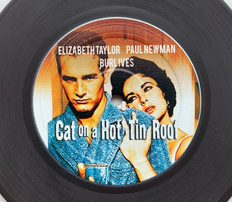 Old Hollywood Movies,Set of 6, Vintage Vinyl Coasters, Gift for Movie Lovers image 5