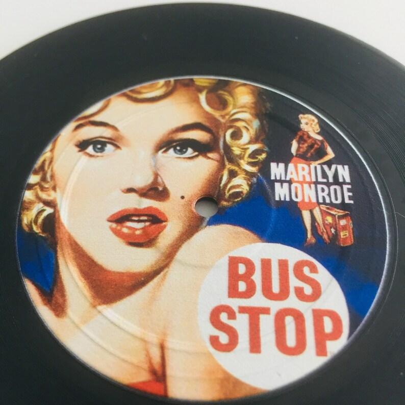 Old Hollywood Movies,Set of 6, Vintage Vinyl Coasters, Gift for Movie Lovers image 3