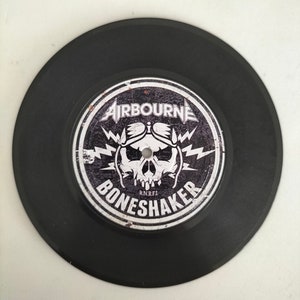 Boneshaker- Hard Rock Music Retro Record Coaster, Gift for Music Lovers, Christmas Gift