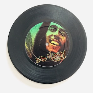 One Love - Vinyl Retro Record Coasters - Vintage Decor - Gift for Music Lovers -Independence Day