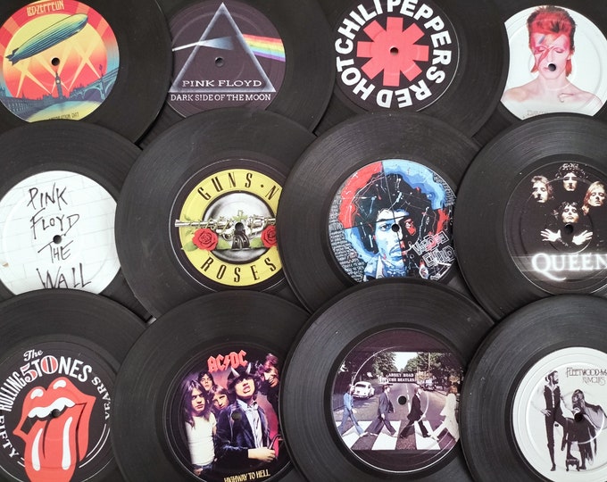 Best Seller Set of 12pcs, Retro Record Coasters, Best Gift for Music Lovers, Christmas Gift