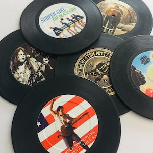 American Music Record Coasters, Set of 6, Gift for Dad, Gift for Mom