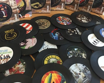 Vintage Record Coasters - Easy to Choose! Pick , Mix and Create Your Own Set ! (1 Quantity is 1 Piece)