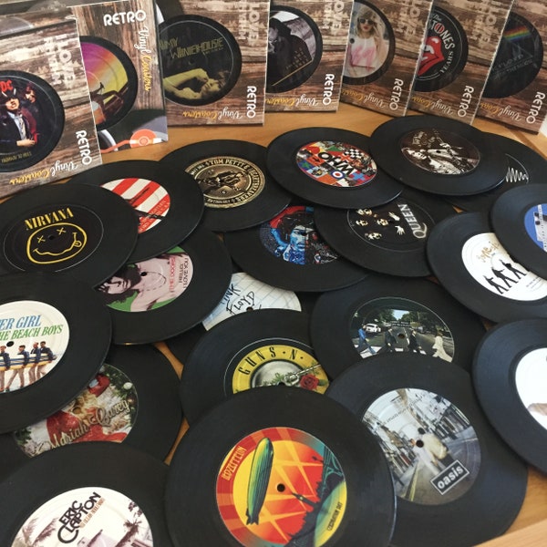 Vintage Schallplatten Untersetzer - Einfach aussuchen! Aussuchen, Mischen und Erstelle Dein Eigenes Set! (1 Menge ist 1 Stück)