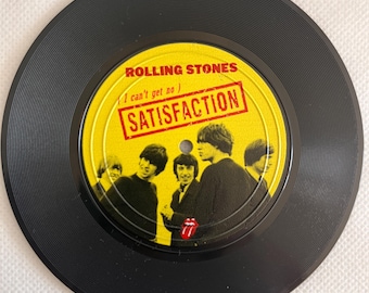 Sottobicchiere in stile retrò anni '60, sottobicchieri a tema rock, regalo per gli amanti della musica.