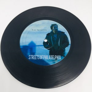 Streets of Philadelphia - Vintage Vinyl Record Coasters, Gift for Music Lovers
