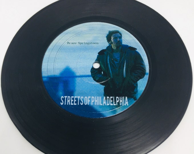 Streets of Philadelphia - Vintage Vinyl Record Coasters, Gift for Music Lovers