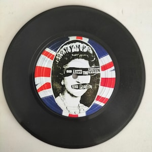 God Save The Queen - Rock Music Retro Record Coaster, Gift for Music Lovers, Mothers Day Gift