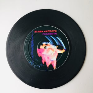 Paranoid  - Vinyl Record Coasters, Gift for Music Lovers