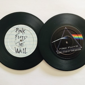 Set of 2 - Vinyl Retro Record Coasters Set - Gift for Music Lovers -Independence Day