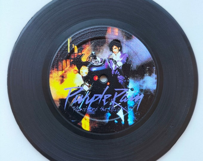 Purple Rain - Vinyl Retro Record Coasters,Gift for Music Lovers, Christmas gift