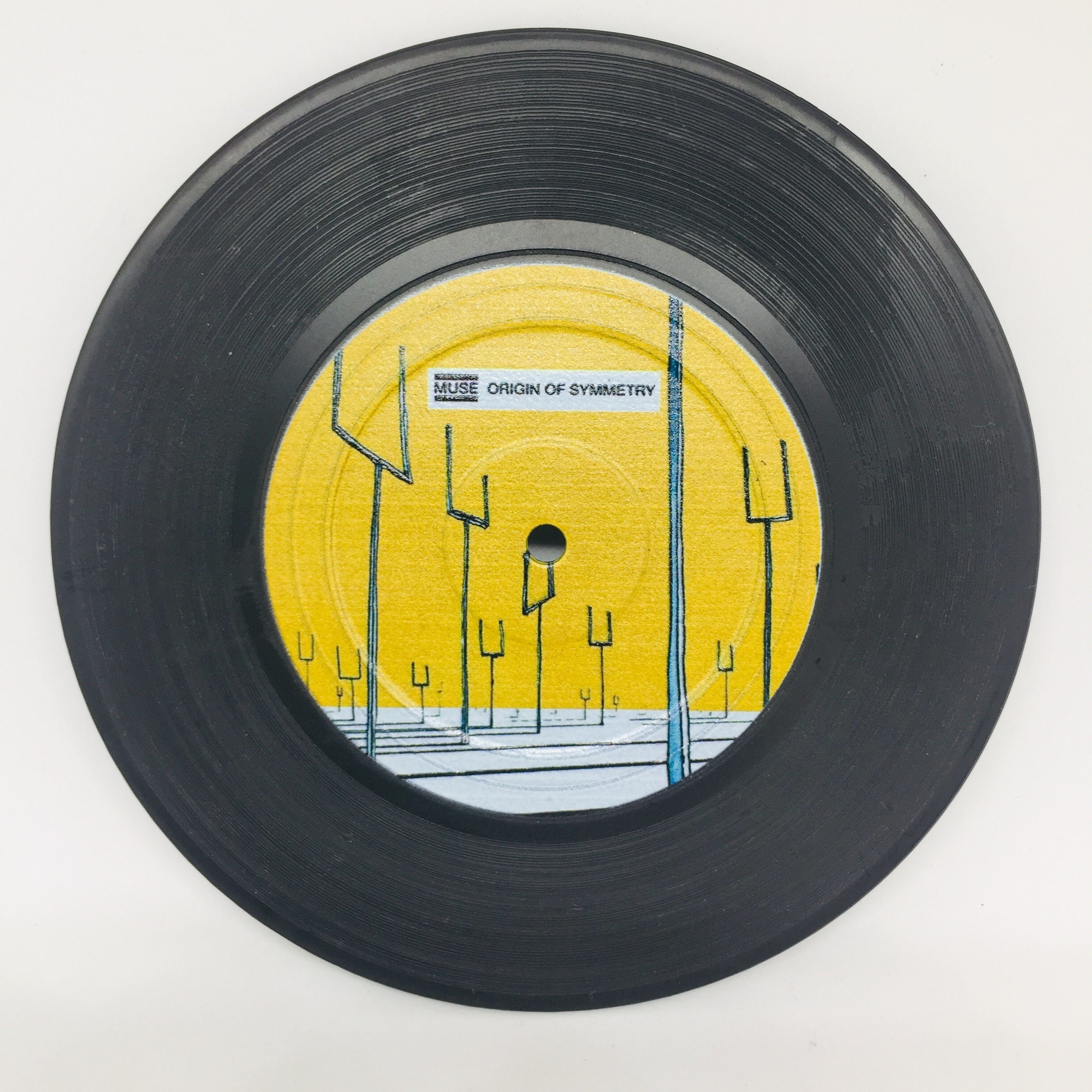 Origin of Symmetry retro Vinyl Record Coasters, Gift for Music 