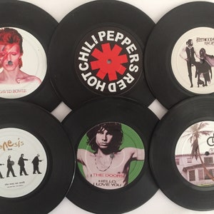 Vinyl Vintage Record Coasters, Set of 6, Gift for Music Lovers