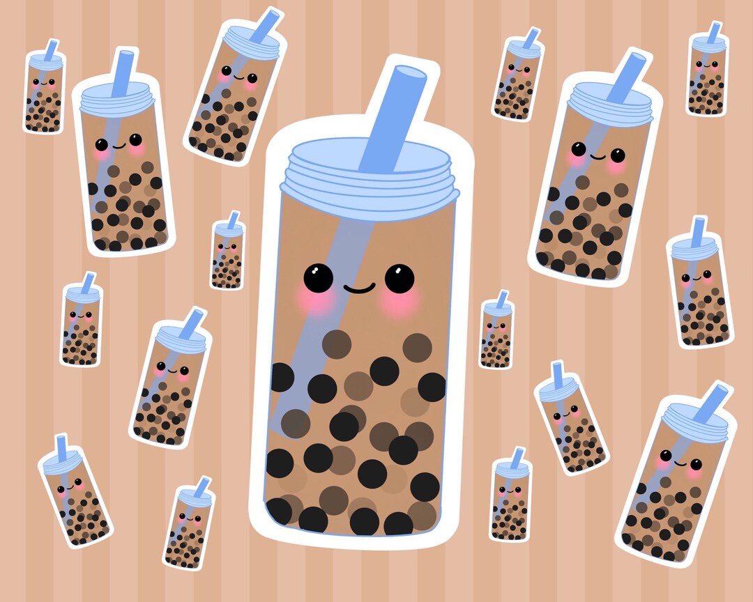 Rich Tea Computer Sticker Brown Bubble Tea Sticker, Boba Tea Sticker, Bubble Tea, Laptop Sticker ...