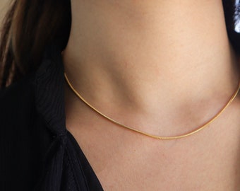 NEW! Skinny Plain Snake Chain, thin layering necklace, Water and tarnish resistant necklace, gift for her