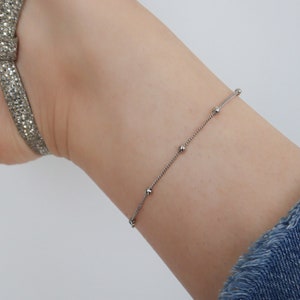 WaterProof-18k gold stainless steel Satellite anklet, waterproof tarnish resistant anklet