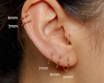 18G Titanium Seamless Clicker Hoop • Cartilage Hoop • Tragus • Helix • Conch • Ear lobe • Hoop