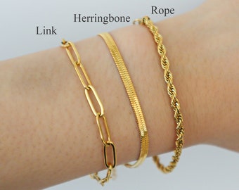 WaterProof-18k gold stainless steel Bracelets, waterproof tarnish resistant bracelet, minimalist bracelet