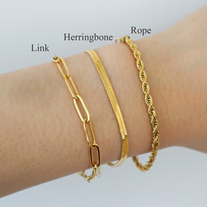 WaterProof-18k gold stainless steel Bracelets, waterproof tarnish resistant bracelet, minimalist bracelet