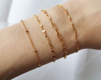 18k gold stainless steel Bracelets, waterproof tarnish resistant bracelet, minimalist bracelet