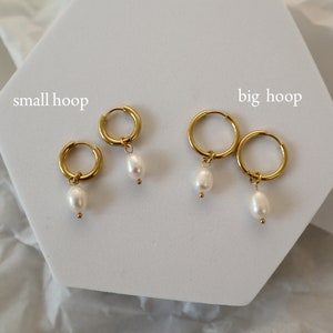 18k Gold Freshwater Baroque Pearl Dangle Earrings, Bridal 18K stainless steel pearl earrings, Pearl Jewelry, Bridesmaids Earrings Gift