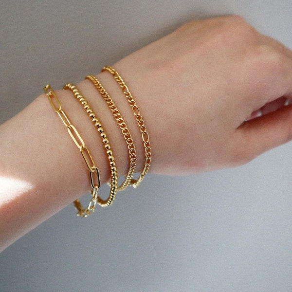 NEW! 18k gold stainless steel Bracelets, waterproof tarnish resistant bracelet, minimalist bracelet