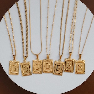 Waterproof- Gold stainless steel Initial Necklace, tarnish Resistant necklace, Personalized necklace, 18k Gold Letter Necklace, Gift for her