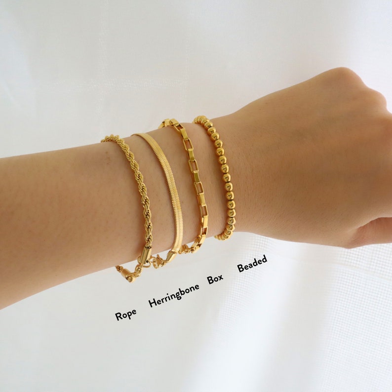 18k gold stainless steel Bracelets, waterproof tarnish resistant bracelet, minimalist bracelet 画像 1