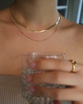 WaterProof-Gold Necklace Set, Gold Plated Stainless Steel Reptile Herringbone Snake Chain Necklace Set, Water and tarnish resistant necklace product logo