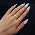 WaterProof- Gold Stainless steel Band Rings, Stackable Rings, dainty gold rings, super thin gold ring, delicate ring, gift for her product logo