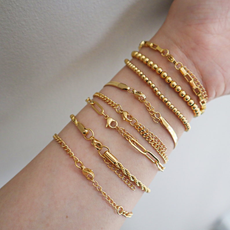 18k gold stainless steel Bracelets, waterproof tarnish resistant bracelet, minimalist bracelet 画像 4