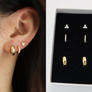 NEW! Everyday Gold Earrings Set, Earrings stack, valentine's gift, earring set, christmas gift, gift for her, valentine's gift