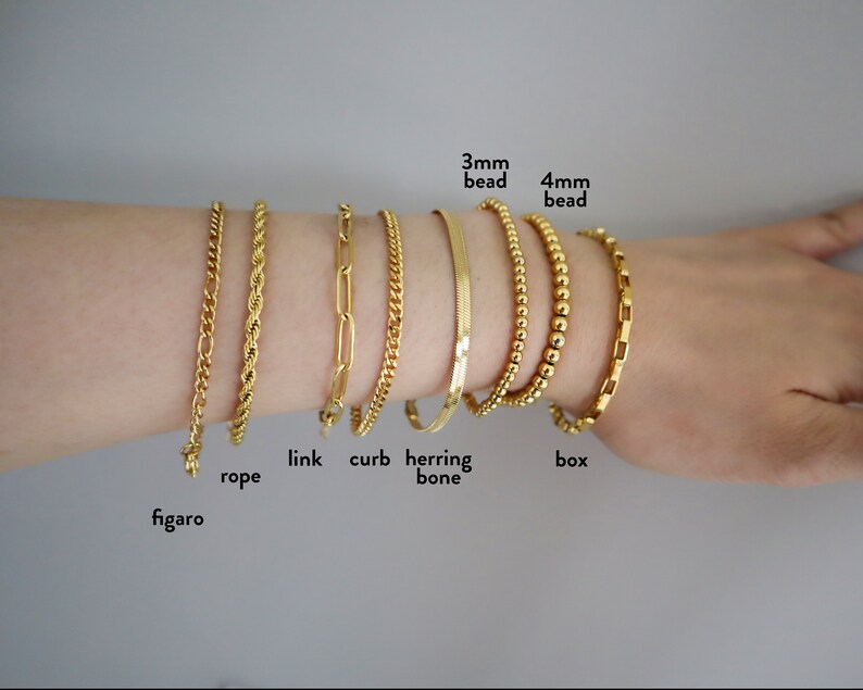18k gold stainless steel Bracelets, waterproof tarnish resistant bracelet, minimalist bracelet 画像 3