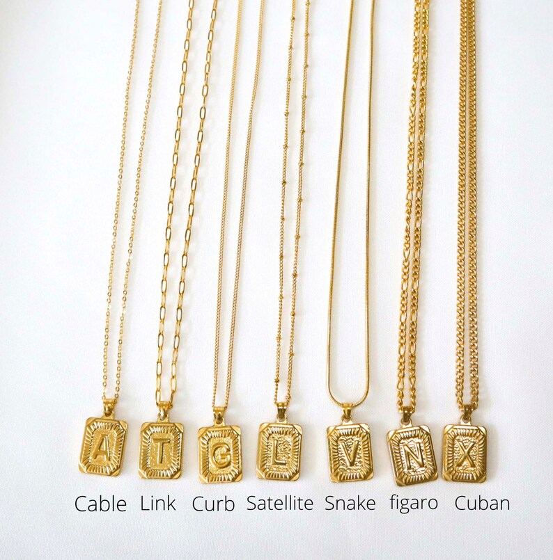 Gold Initial Necklace Waterproof Tarnish Resistant Necklace Etsy