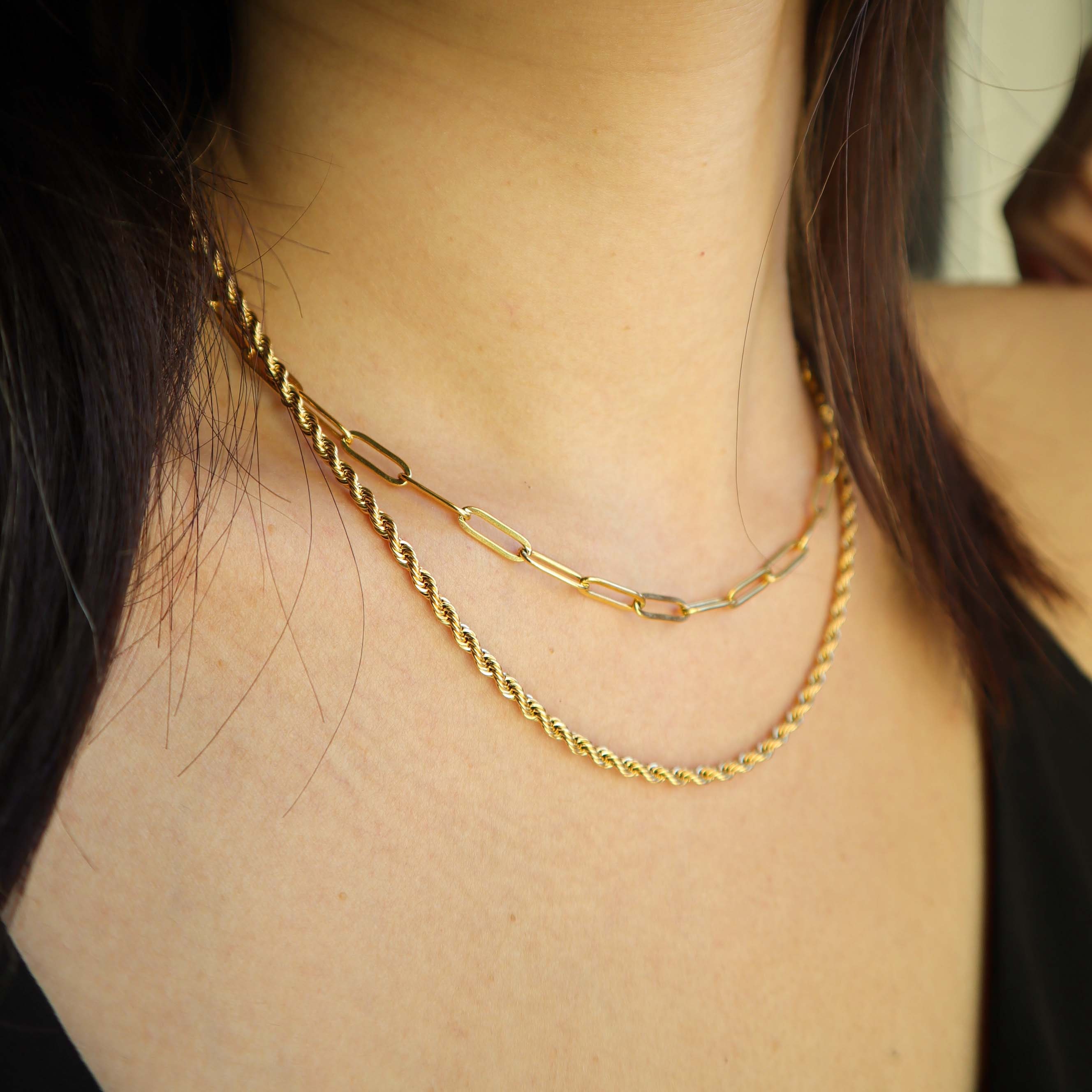 Gold Plated 18 inch Thin Rope Chain Necklace– Simply Whispers