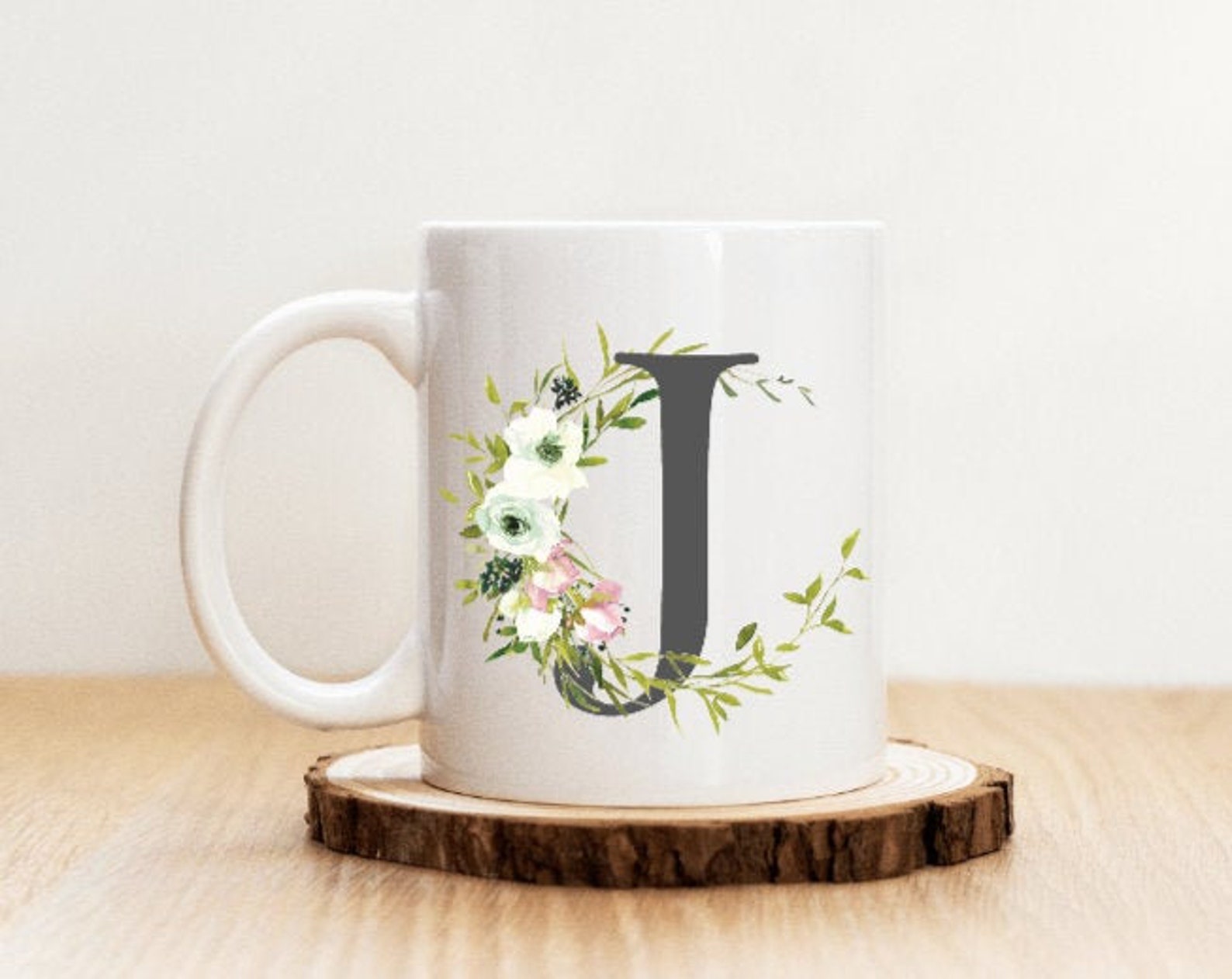 Monogram mug Initial mug Mug with Initial Name mug for Etsy
