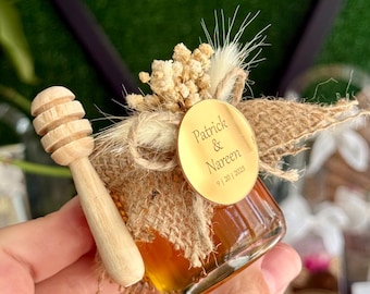 Mini tarros de miel: regalos personalizados para bodas y baby showers