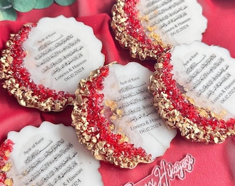 Ayatul Kursi Epoxy Magnet Favors, Islamic Wedding, Eid Gift