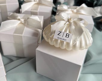 Vela de concha de ostra perlada, regalo de boda hecho a mano