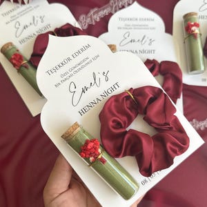 Personalized Glass Tube Henna Favor with Hairpin: Bridal Shower Gift