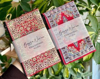 Ethnic Patterned Mini Wallet on Personalized Card; henna party gift wallet