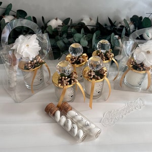 Candle and Candy in a Bag, Wedding Candy and Candle, Luxury Candle Holder, Unique Wedding Gifts, Rustic Wedding Gifts, Guest Gifts