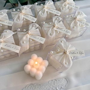 Boxed bubble candle, Pearl Decorated decorative bubble candle, Wedding Gift Candle, Engagement Gift, Community Gift, Personalized candle