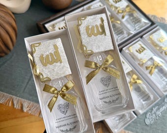 Personalized Mini Quran & Zam Zam Bottle: Islamic Wedding Favor Set