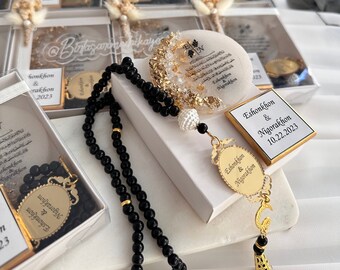 Personalized Magnetic Prayer Beads Gift Set: Islamic Wedding Favors