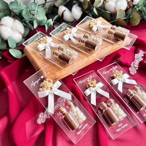 Personalized Clear Wedding Magnet: Almond Candy Engagement Favor