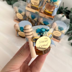 Blue honey jar, Mini honey jar, Baby shower gifts, Baby shower favors, Baptism Gift Honey, Girl and Boy Baby Gifts