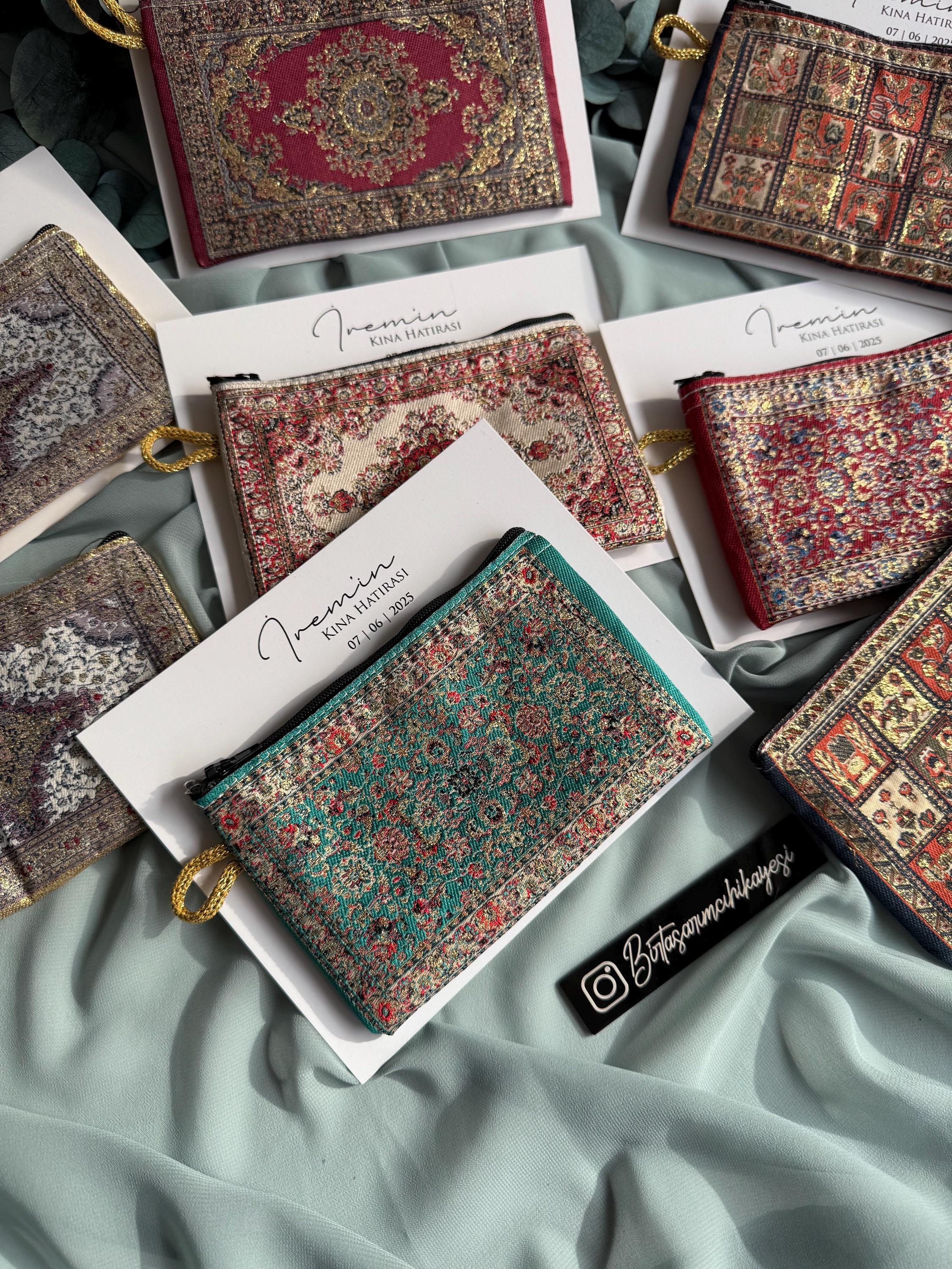 Henna Party Favor: Ethnic Patterned Mini Wallet on Personalized Card - Etsy
