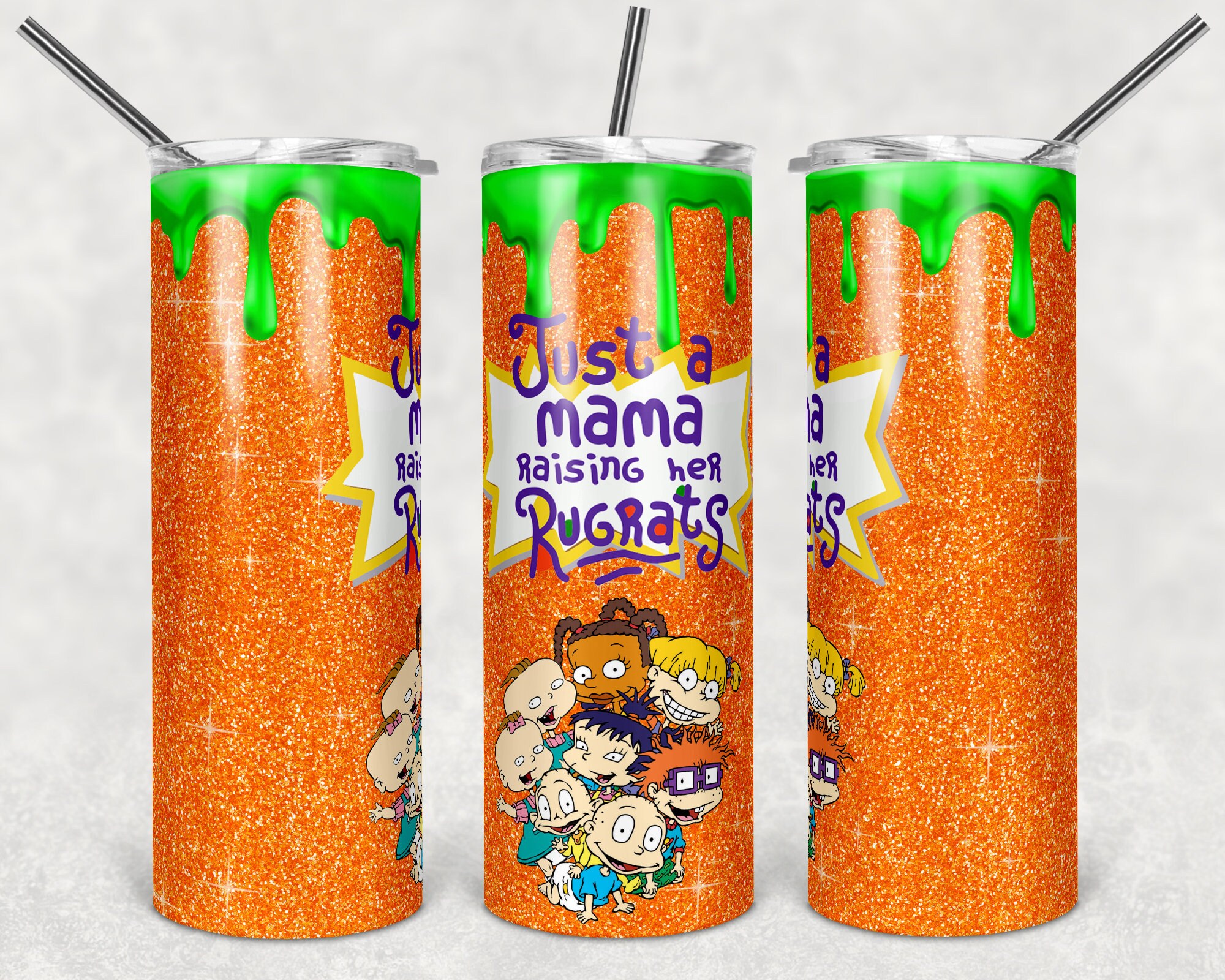 A mama raising her rugrats 20 ounce skinny tumbler - Digital File - f…